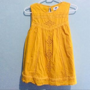 Old Navy Yellow Eyelet Sleeveless Top